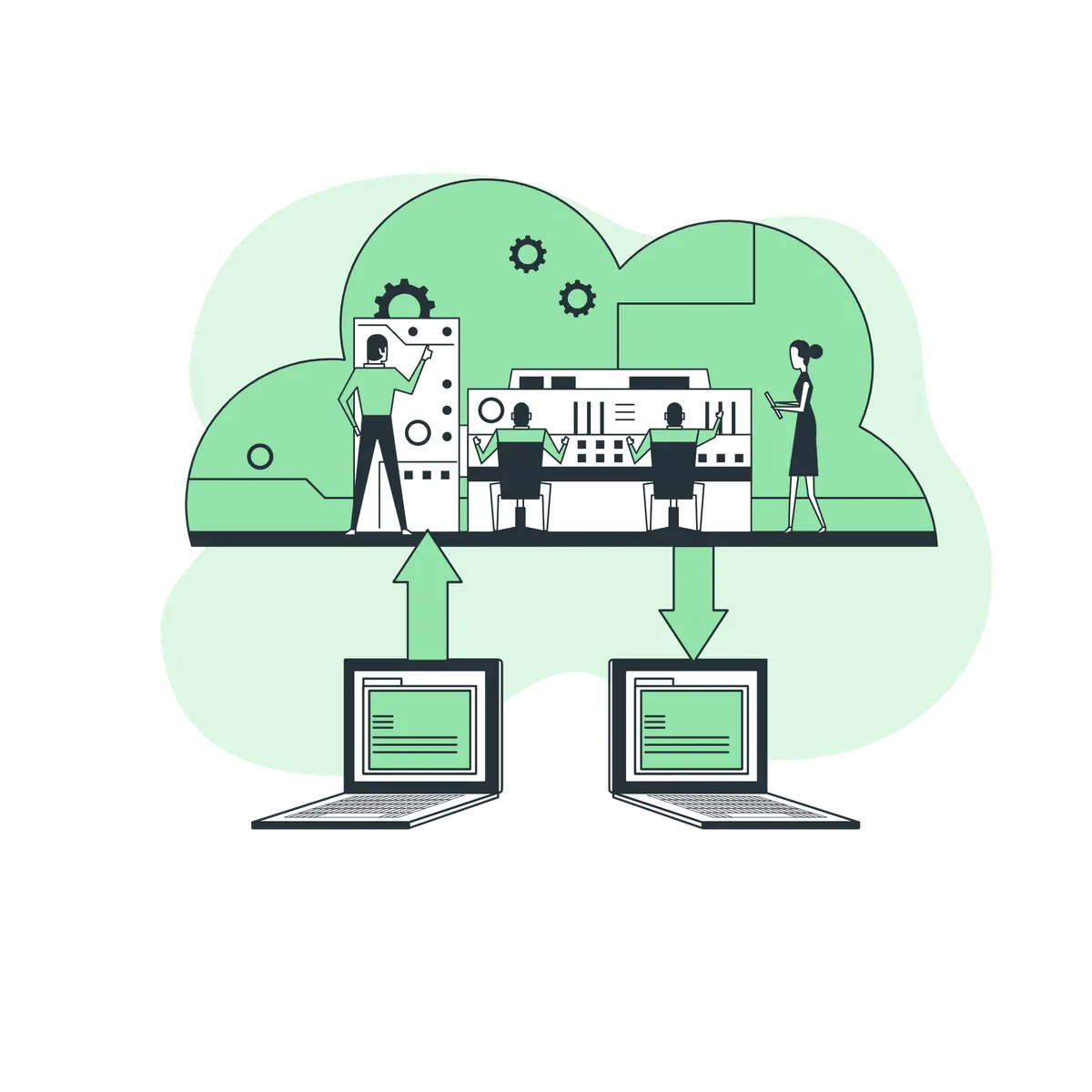 Cloud synchronization illustration